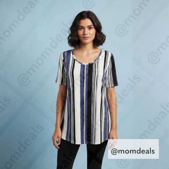 LulaRoe Perfect Tee Swing Top Tunic Half Sleeve Loose Fit Stretchy Soft Large - Picture 14 of 17